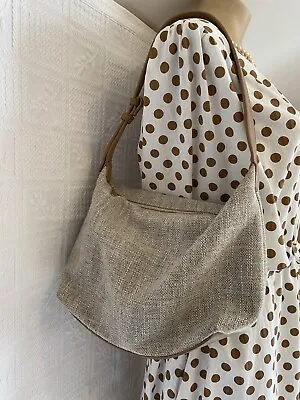 🌱 CUTE Natural Linen NEW Small Shoulder Bag Mini Tote SEED • $39.95