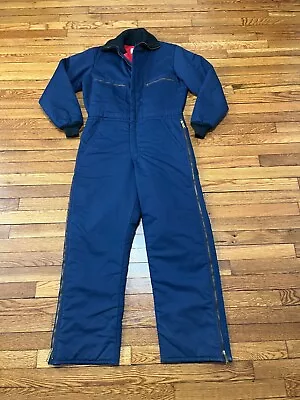 Vintage Wear Guard Insulated Coveralls Mens Size Small Blue Canvas Made In USA • $59.95
