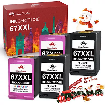 67XL Ink Cartridges For HP Ink 67XXL Deskjet 2700e 2710 2710e 2720 2720e Printer • $16.50