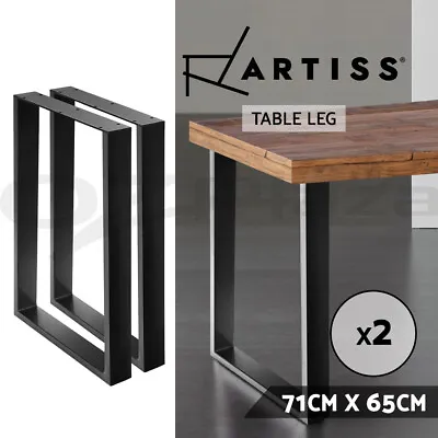Artiss 2x Coffee Dining Table Legs Steel Industrial Vintage Bench Metal BOX 65CM • $76.95