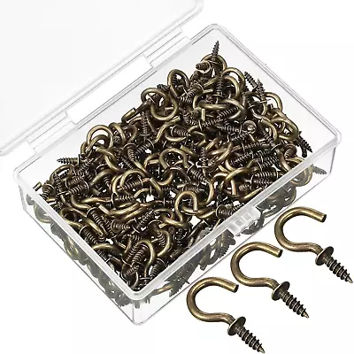 240 Pieces 1/2 Inch Cup Hooks Ceiling Hooks Metal Cup Hook Screw-In Hanger For  • $13.24