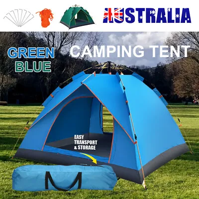 $46.95 • Buy Instant Camping Tent 4 Person Auto Pop Up Family Hiking Dome Waterproof Shelter