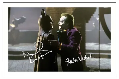 Jack Nicholson & Michael Keaton Batman  Signed Autograph Photo Print  • £6.90