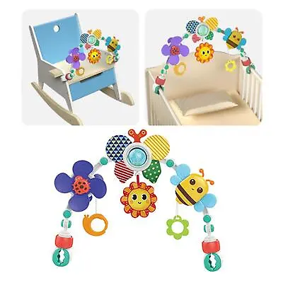 Baby Stroller Arch Toy Activity Arch Pull String Foldable Travel Car Seat Toy • £25.58