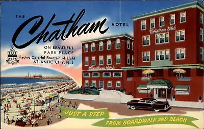 Chatham Hotel Atlantic City New Jersey Two View ~ 1950s-60s Vintage Postcard • $2.66