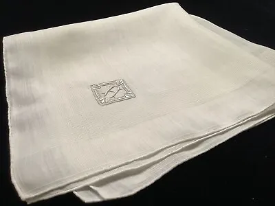 L1344++Vintage Linen Madeira Monogram “A” Gentlemen’s Men’s Pocket Handkerchief • $18.95