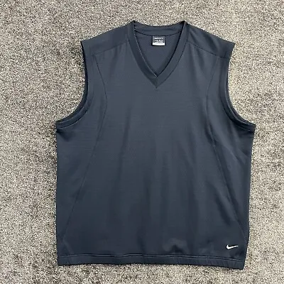 $28.88 • Buy Nike Sweater Vest Mens XL Black Fit Dry Golf V Neck Pullover Golfer Swoosh