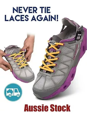 No Tie Locked Elastic Shoelace Shoe Lace Lazy Laces For Kids Adults - Sneakers • $5.45