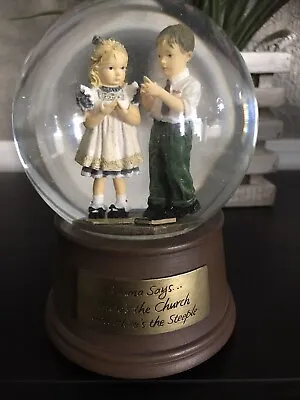 Vintage Mama Says Here's The Church And Here's The Steeple Musical Snow Globe • $29.99