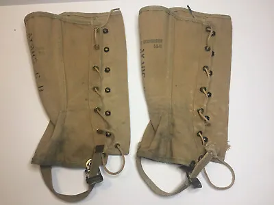 TWEEDIE FOOTWEAR US Army Marine 1945 WW2 Sz 2 Canvas Leggings • $19.90