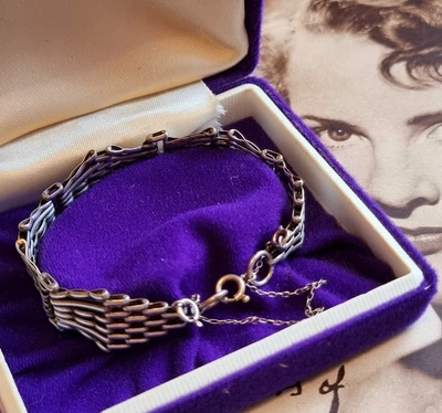 £40 • Buy VINTAGE  BRACELET SILVER 925 6 BAR GATE HALLMARKED 17g  R B LTD FINE JEWELLERY