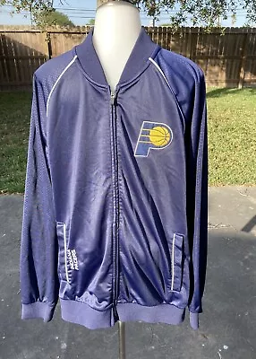 NBA Indiana Pacers Jacket Mens Large Blue Full Zip Track Warmup Jacket NBA • $19.99