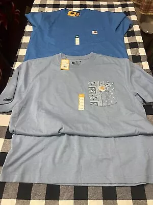 Lot Of 2 Mens Carhartt Shirts Size Large Loose Fit And Relaxed Fit New • $39.99