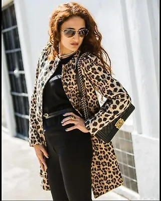 $68.99 • Buy ZARA Leopard Snap Front Collarless Animal Print Coat NWOT