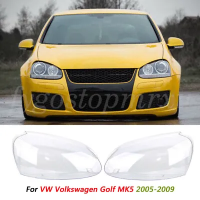 For VW MK5 Rabbit Jetta 06-09 R32 Front Headlight Lens Headlamp Clear Cover • $52.50