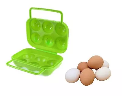 Portable Egg Carrier Storage Box 6 Grid Holds 6 Eggs Camping Kitchen Accessory • £5.49