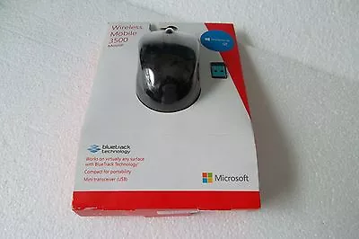 Microsoft 3500 Wireless Mobile Mouse W/Bluetrack 2.4GHz Receiver GMF-00030 NEW • $34.75