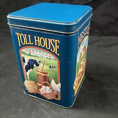 Vintage Tin Nestle Toll House Limited Edition Cookies Morsels Farm Cow Chicken. • $7.99