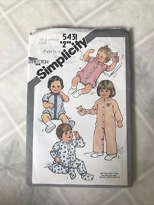 Vintage Simplicity 5431 Baby JUMPSUIT ROMPER Sewing Pattern 6 Mos. Infant • $22.99