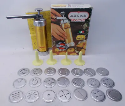 Marcato Atlas Biscuits Cookie Press Vintage Made In Italy Complete • $34.99