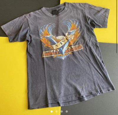 $180 • Buy RARE Vintage 3D Emblem Harley Davidson V Twin Shirt Size Medium Columbus Georgia