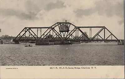 Postcard New York NY Charlotte Railroad Swing Bridge R. W. & O. Train RR • $17.50