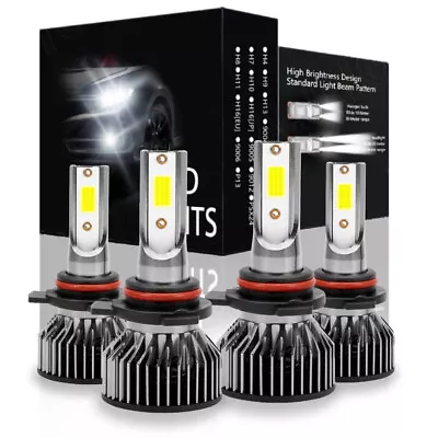 9005 9006 10000K Super Bright White LED Headlights Kit Combo Bulbs High/Low Beam • $28.99