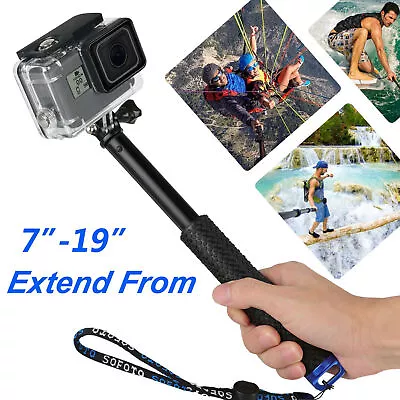 $21.98 • Buy Waterproof Extension Pole Selfie Stick Monopod For Go Pro GoPro HERO 6 5 4 3 3+