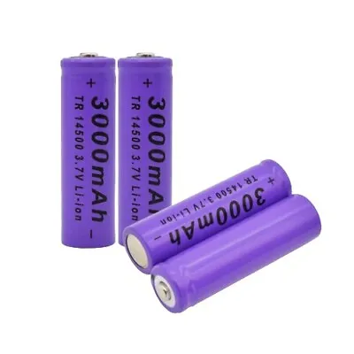 14500 3.7V 3000mah Size AA Rechargeable Batteries Long Life HEAVY DUTY Buttoned • £3.99