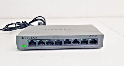 £14.24 • Buy Netgear ProSafe GS308 V2 (8-Port Gigabit Switch) WITH POWER ADAPTER.