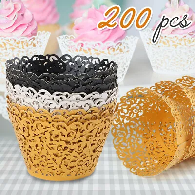 $12.34 • Buy 200Pcs Lace Cupcake Wrapper Liners Muffin Tulip Case Cake Paper Baking Cup Party