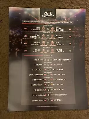 UFC Fight Night On Fox: Weidman Vs. Gastelum Fight Card 8x10 Poster Program • $15