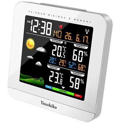 Weather Station With MSF Radio Control Clock ( UK Version ) Indoor / Outdoor • £44.99