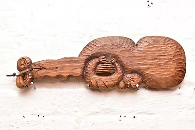Vtg Rare New Zealand Maori Tribe Warrior Carved Wood & Abalone Fighting Club • $135