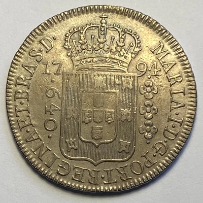 $200 • Buy SILVER COIN BRASIL 640REIS-  D MARIA I - 1794 Excelent Condition- ( Portuguese )