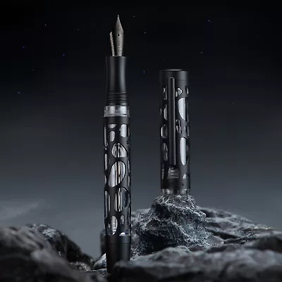 Asvine V169 Vacuum Filling Fountain Pen Matte Black & Acrylic Hollow EF/F Nib • $33.99