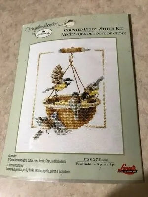 Hallmark Marjolein Bastin Chickadee Bird Feeder Cross Stitch Kit Lanarte -  NEW • $19.99