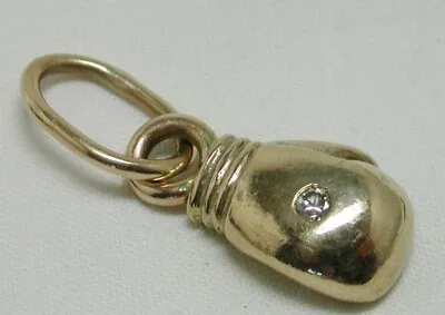 Very Heavy Solid 9ct Gold And Diamond Boxing Glove Pendant 21658 • £544.50