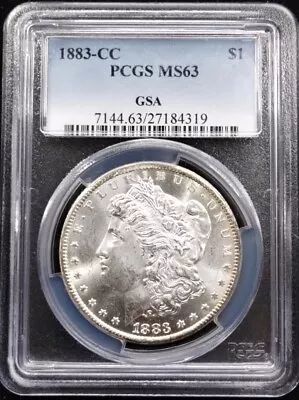 1883 CC Morgan Dollar PCGS MS63 GSA • $260