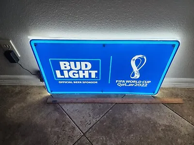 Bud Light Beer Qatar 2022 Football Soccer World Cup Led Bar Game Room Sign Messi • $199