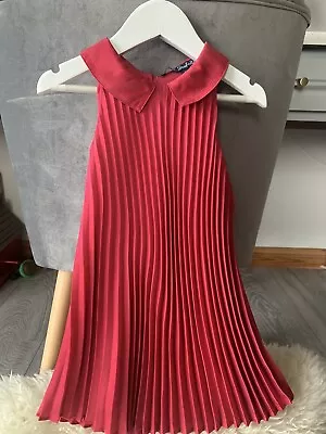 Girls Age 3 Lili Gaufrette Dress - Raspberry  • £12