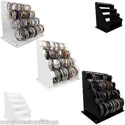 New Luxury 4 Tier Acrylic Bangle Watch Bracelet Jewelry Display Stand Holder Set • £22.99