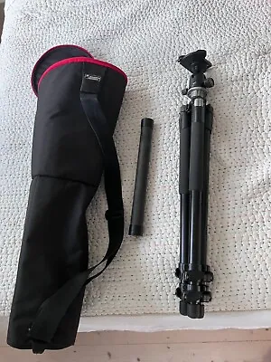 Manfrotto 055XB Tripod With 496 Head 394 Plate And MBAG80PN Bag • £140