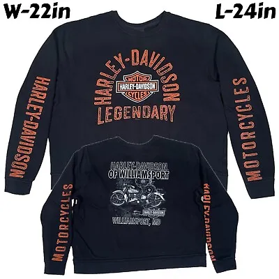 £24.41 • Buy Y2K Harley Davidson Motorcycles Williamsport MD Crewneck Sweatshirt Women’s Sz L