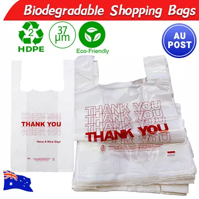 (Up 1000pcs) Reusable Large Plastic Singlet Shopping Grocery Carry Bags Checkout • $15.50