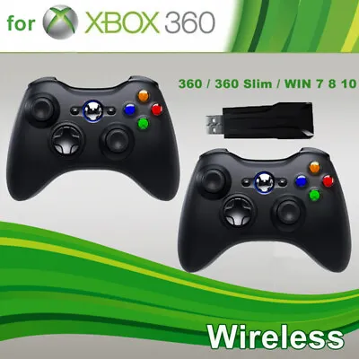 2X 1X Wireless Controller For Microsoft Xbox 360 / 360 Slim / PC Windows 7 8 10 • $41.89