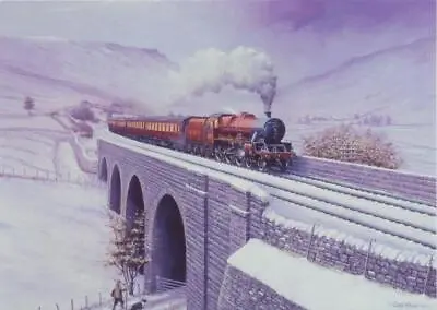 LMS BR Jubilee Ais Gill Railway Engine Loco Steam Train Christmas Xmas Card • £1.95