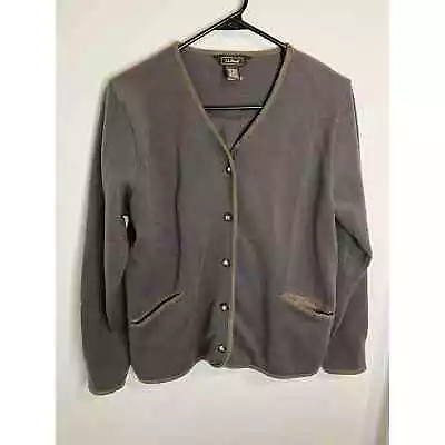 Vintage LL Bean Cardigan Sweater Brown Pockets Buttons Size Small • £22.19