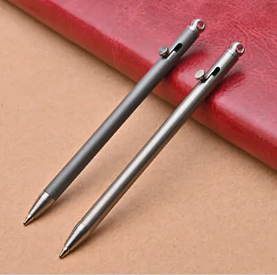 Outdoor Travel Portable EDC Ballpoint Pen Mini Titanium Keychain Bolt Action Pen • $12.88