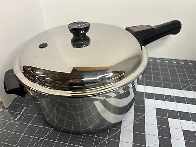 Revere Ware 1801 Stainless Copper Bottom 6 Qt Pressure Cooker Vintage Rome NY • $39.99